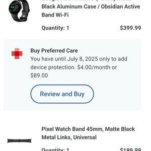 Google Pixel Watch with Matte Black Metal Band